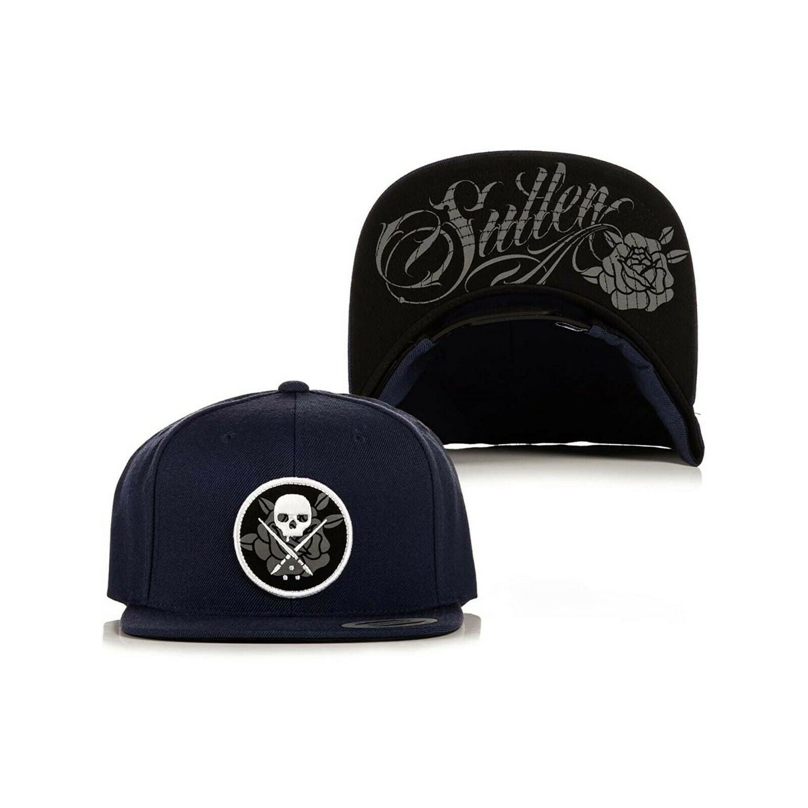 Bloom Navy Snapback Cap-Mens Beanies, Hats & Snapback Caps-Scarlett Dawn