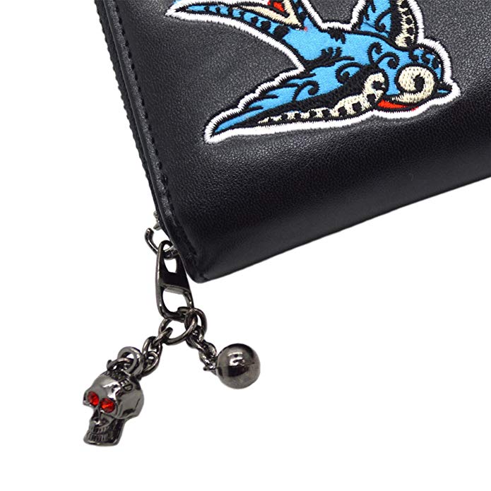 Blue Swallows Womens Wallet-Womens Handbags, Purses & Wallets-Scarlett Dawn