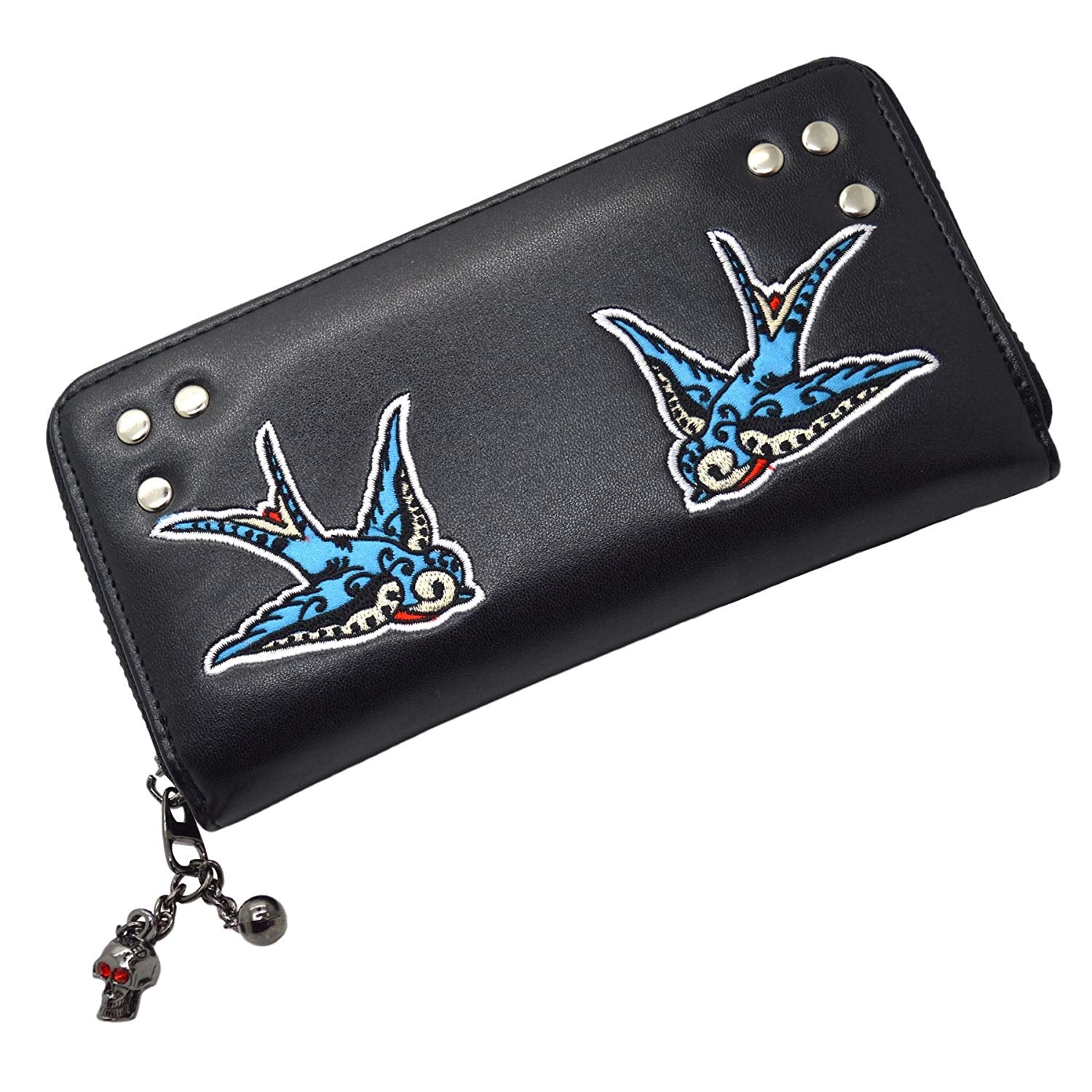 Blue Swallows Womens Wallet-Womens Handbags, Purses & Wallets-Scarlett Dawn