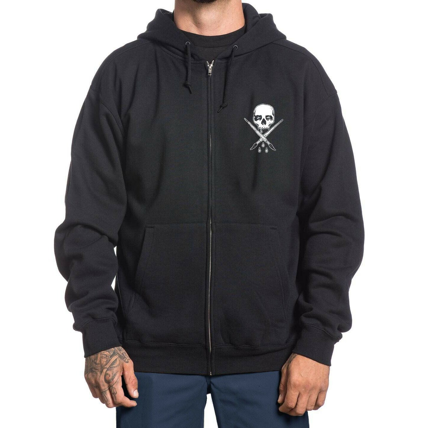 Bobbers and Choppers Mens Zipped Hoodie-Mens Jumpers, Hoodies & Long Sleeves-Scarlett Dawn