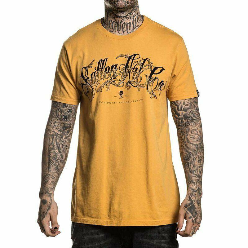 BOLA Script Mustard Premium Fit Mens T-Shirt-Mens T-Shirts &amp; Tanks-Scarlett Dawn