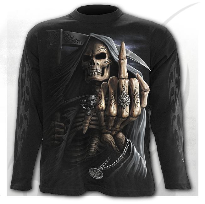 Bone Finger Long Sleeve Shirt-Mens Jumpers, Hoodies & Long Sleeves-Scarlett Dawn