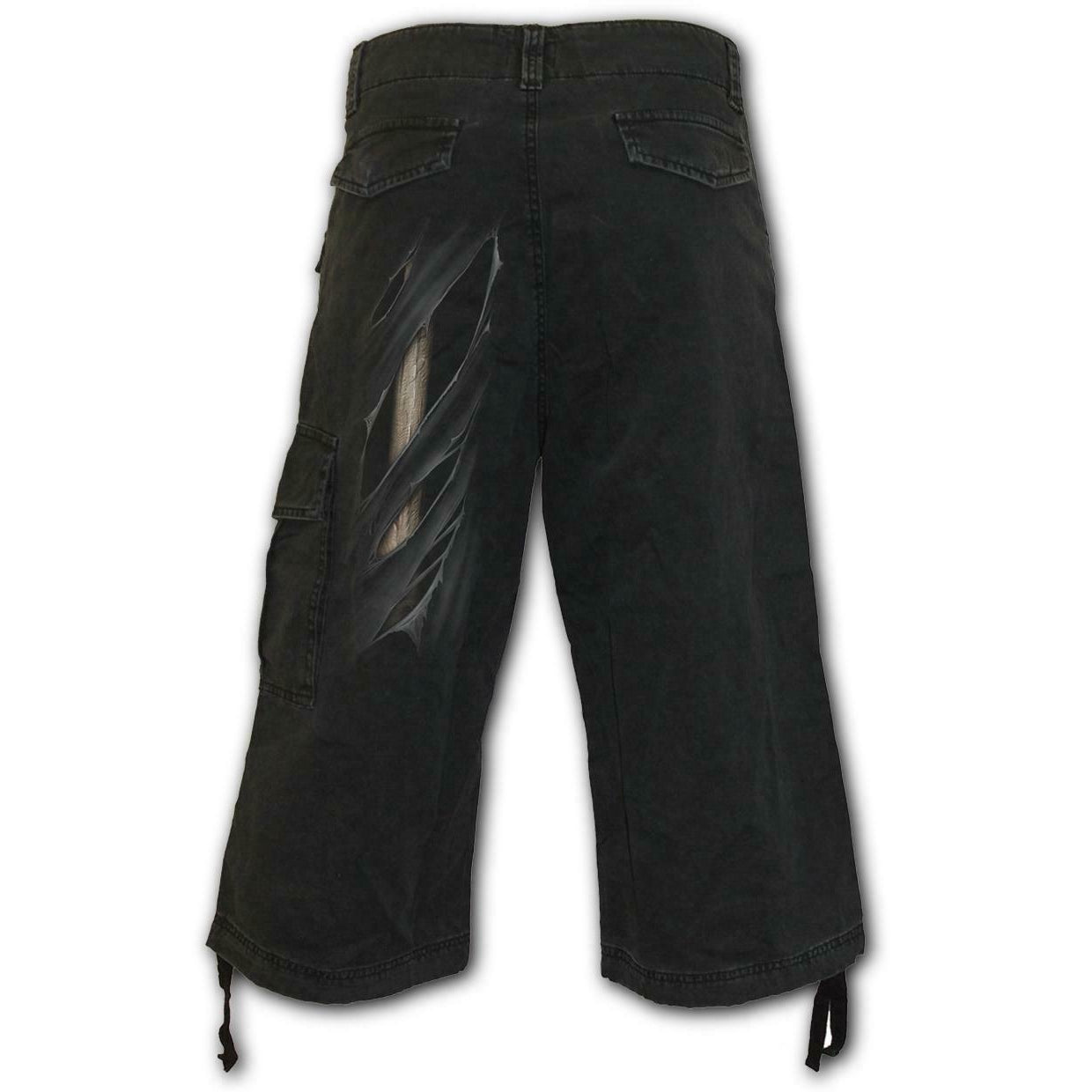 Bone Rips Mens Vintage 3/4 Cargo Shorts-Mens Shorts & Pants-Scarlett Dawn