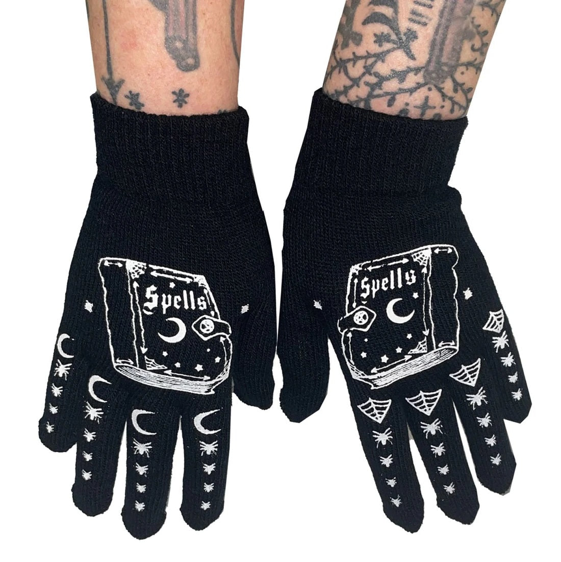 Book Of Spells Winter Knit Gloves-Knit Gloves-Scarlett Dawn