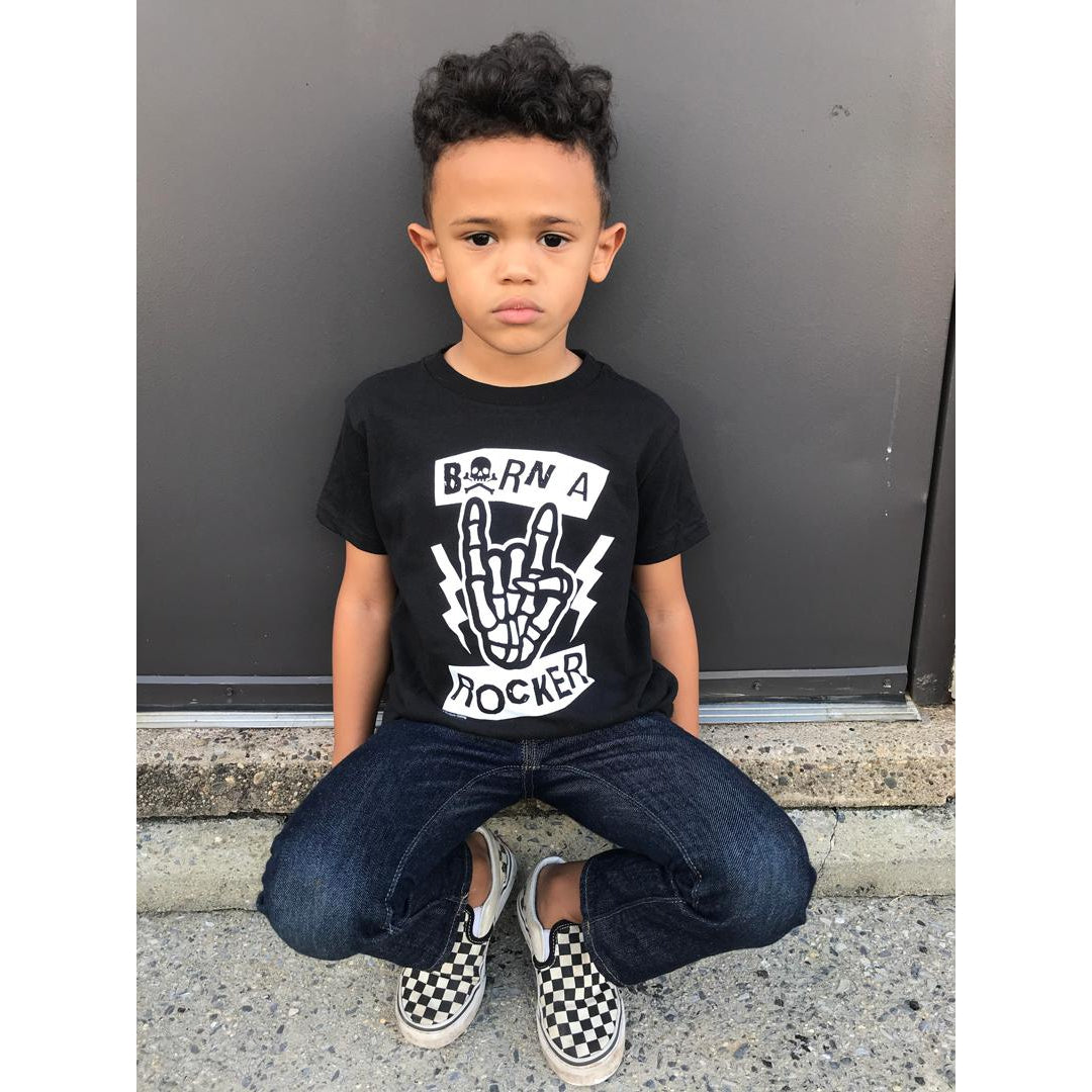 Born A Rocker Baby/Boys/Kids T-Shirt-Baby, Toddler And Kids-Scarlett Dawn