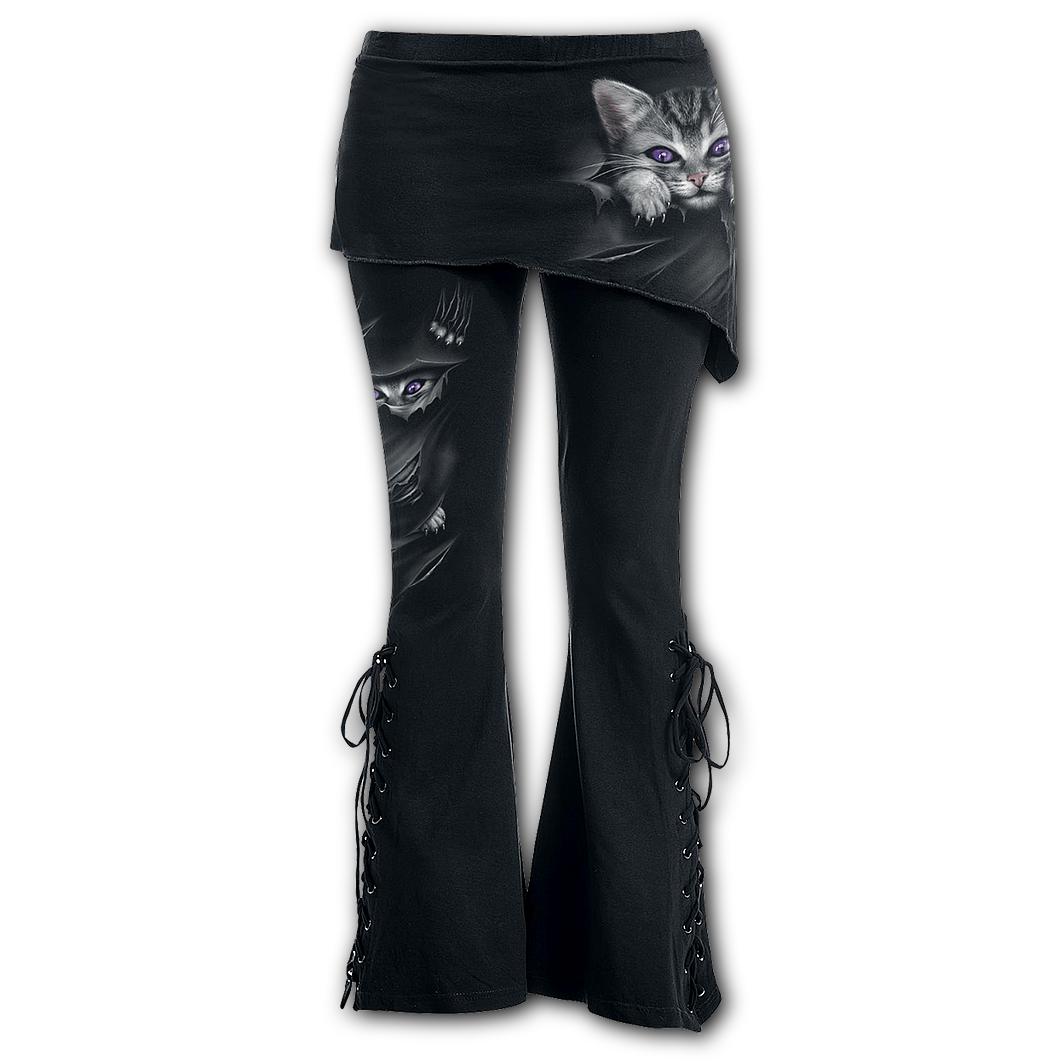 Bright Eyes 2 in 1 Boot-Cut Leggings With Micro Slant Skirt-Womens Leggings & Pants-Scarlett Dawn