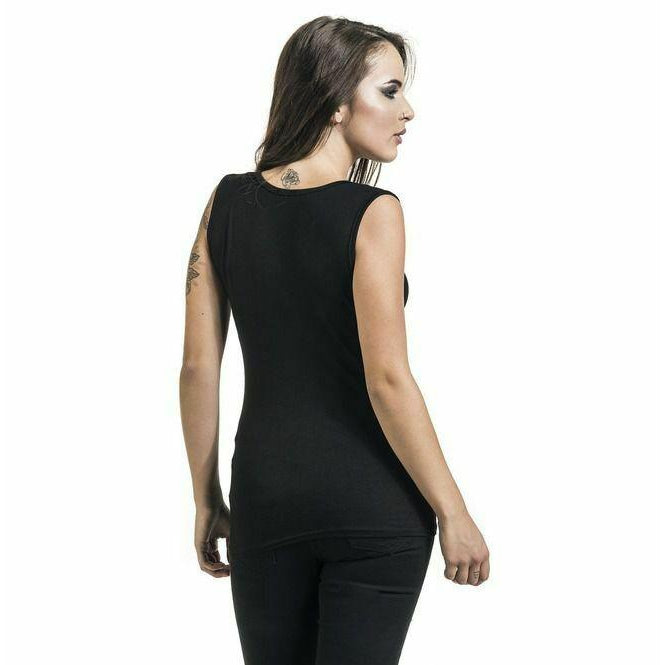 Burnt Rose Gathered Shoulder Slant Vest Womens Tank Top-Womens Tops-Scarlett Dawn