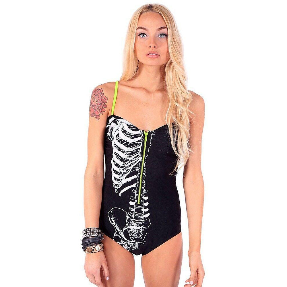 Caged Zipper Monokini Swimsuit-Womens Swimwear-Scarlett Dawn