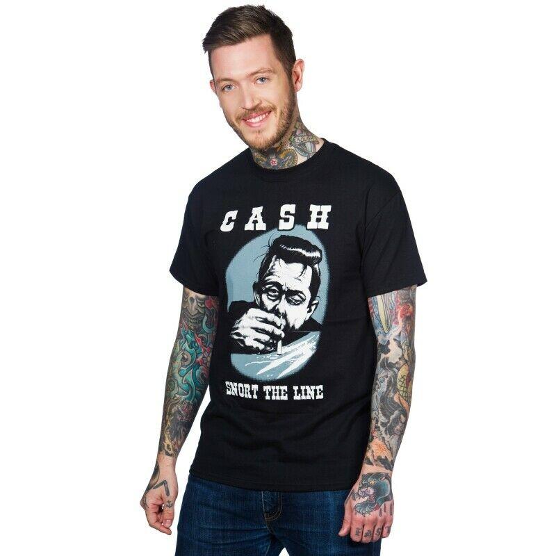 Cash Snort The Line Men&#39;s T-Shirt-Mens T-Shirts &amp; Tanks-Scarlett Dawn