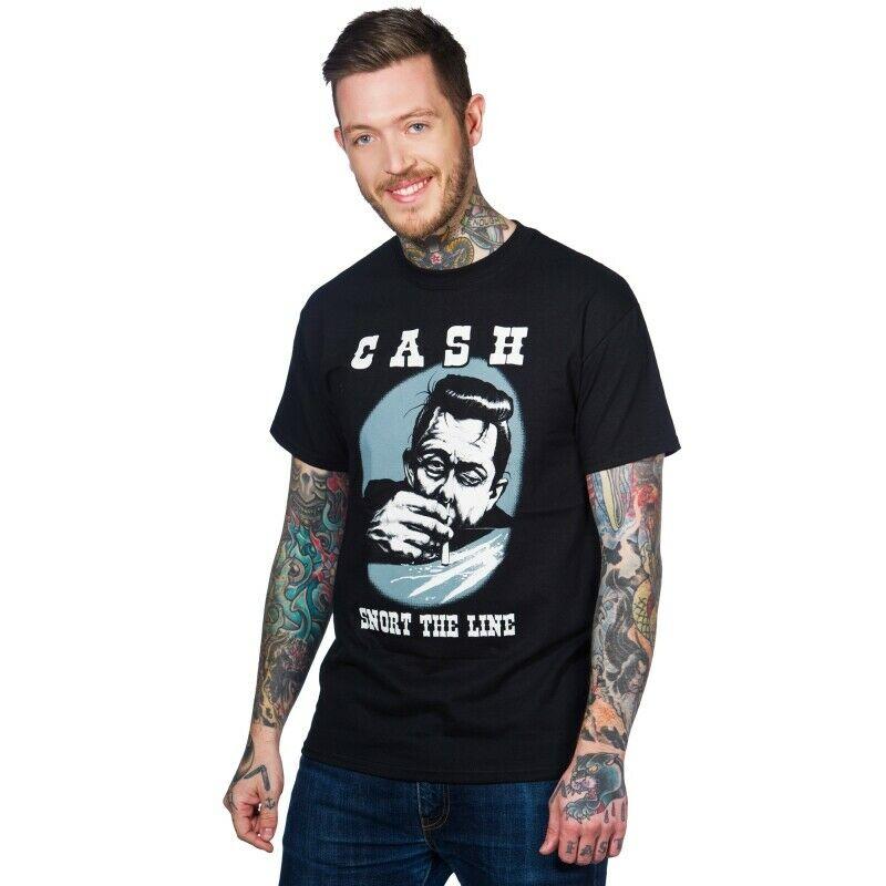 Cash Snort The Line Men's T-Shirt-Mens T-Shirts & Tanks-Scarlett Dawn