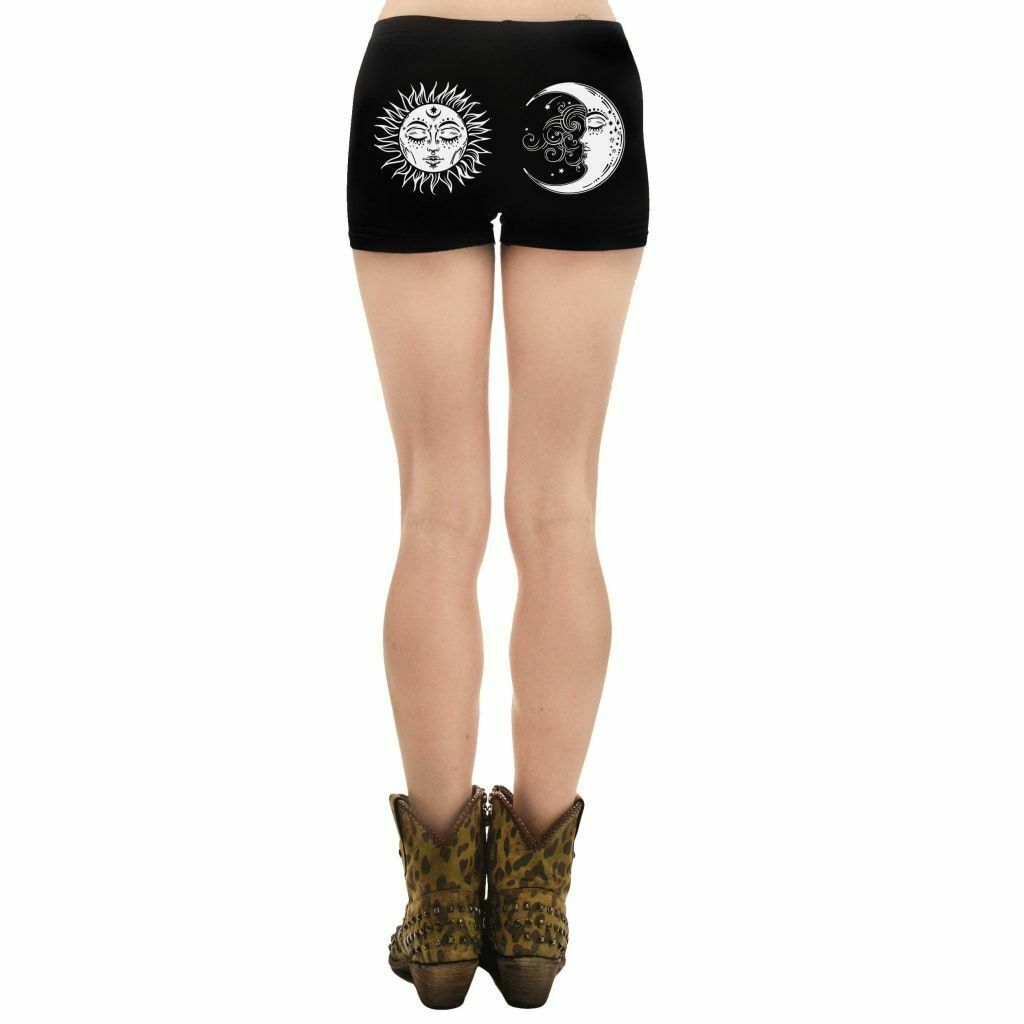 Celestial Moon &amp; Sun Hades Hot Shorts-Womens Shorts &amp; Skirts-Scarlett Dawn