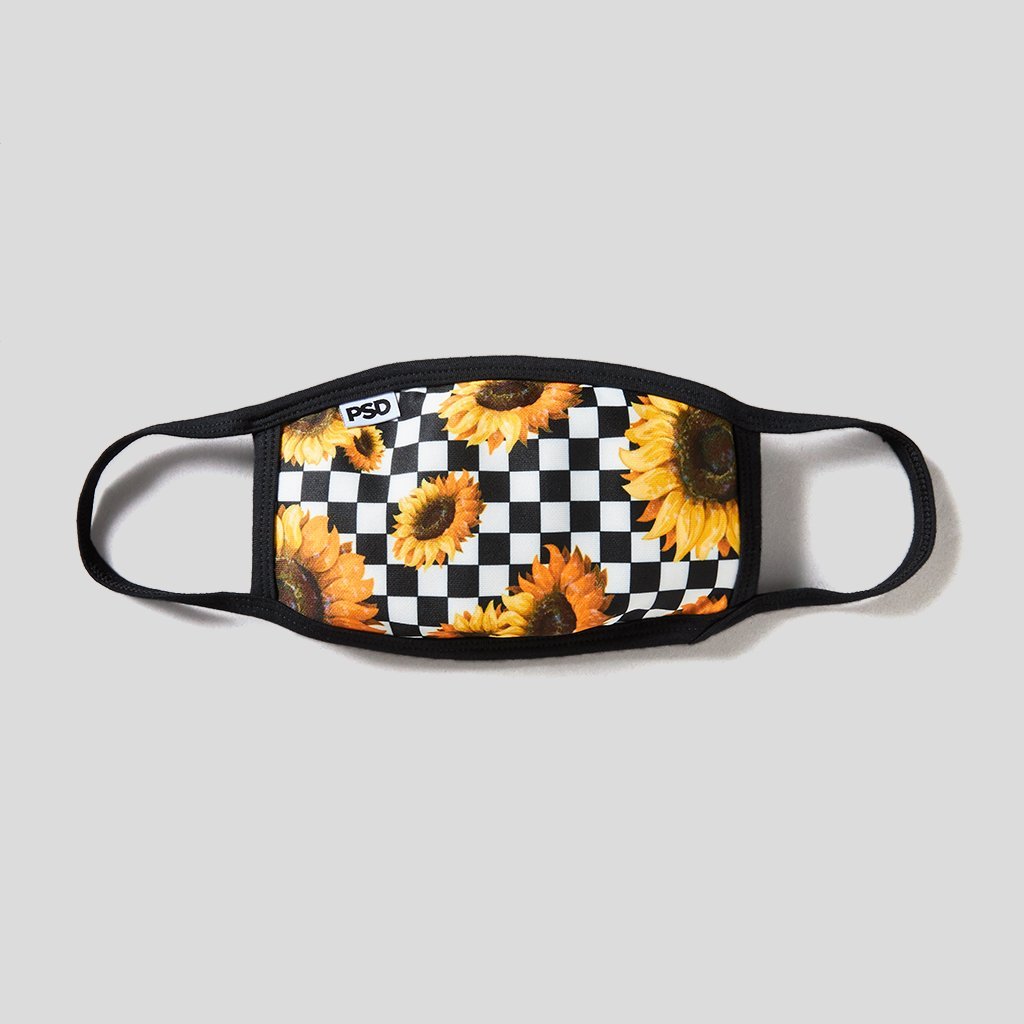 Checkered Sunflower Face Mask-Face Masks & Wraps-Scarlett Dawn