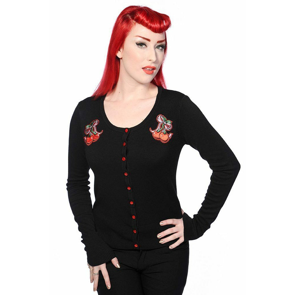 Cherry Bow Cardigan-Womens Cardigans-Scarlett Dawn