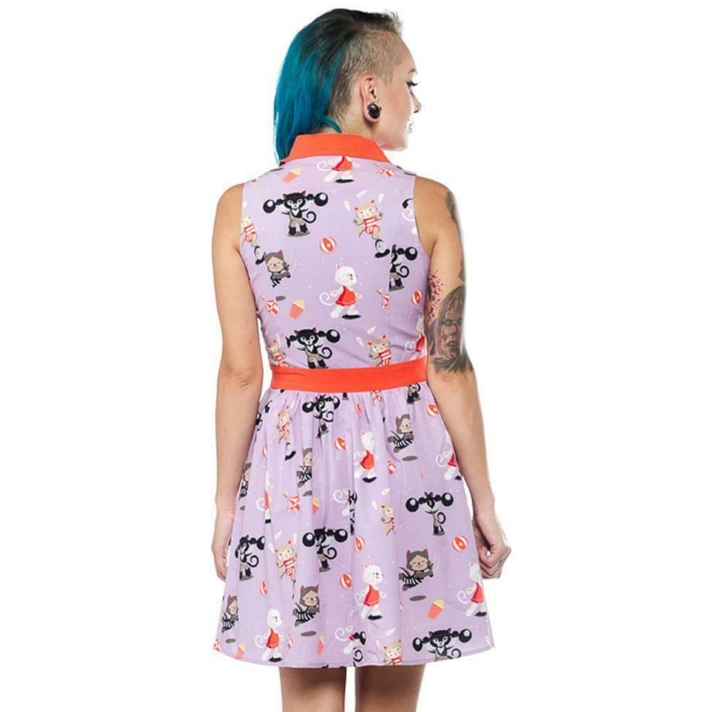 Circus Cats June Womens Derby Dress-Womens Dresses-Scarlett Dawn