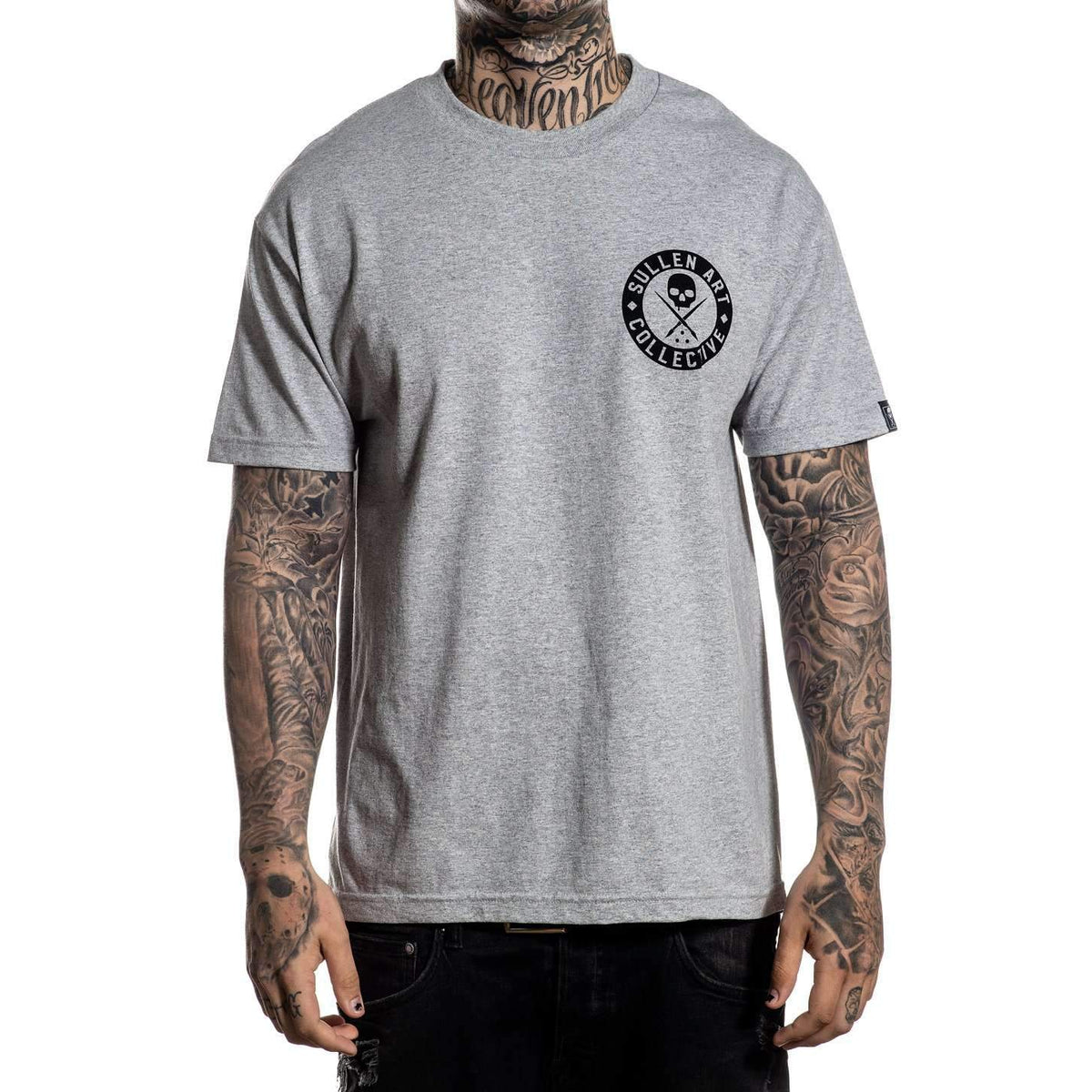 Classic Badge Standard Fit Grey Mens T-Shirt-Mens T-Shirts &amp; Tanks-Scarlett Dawn