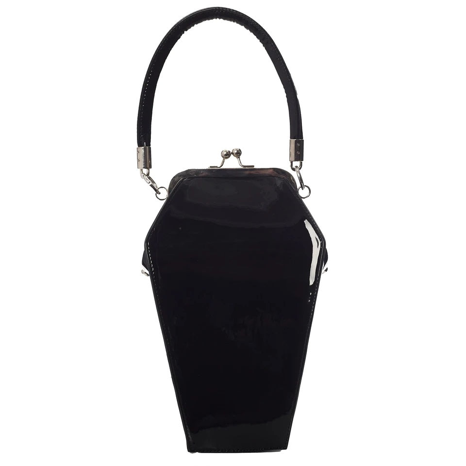 Coffin Sparkle Black/Orange Womens Purse-Womens Handbags, Purses & Wallets-Scarlett Dawn