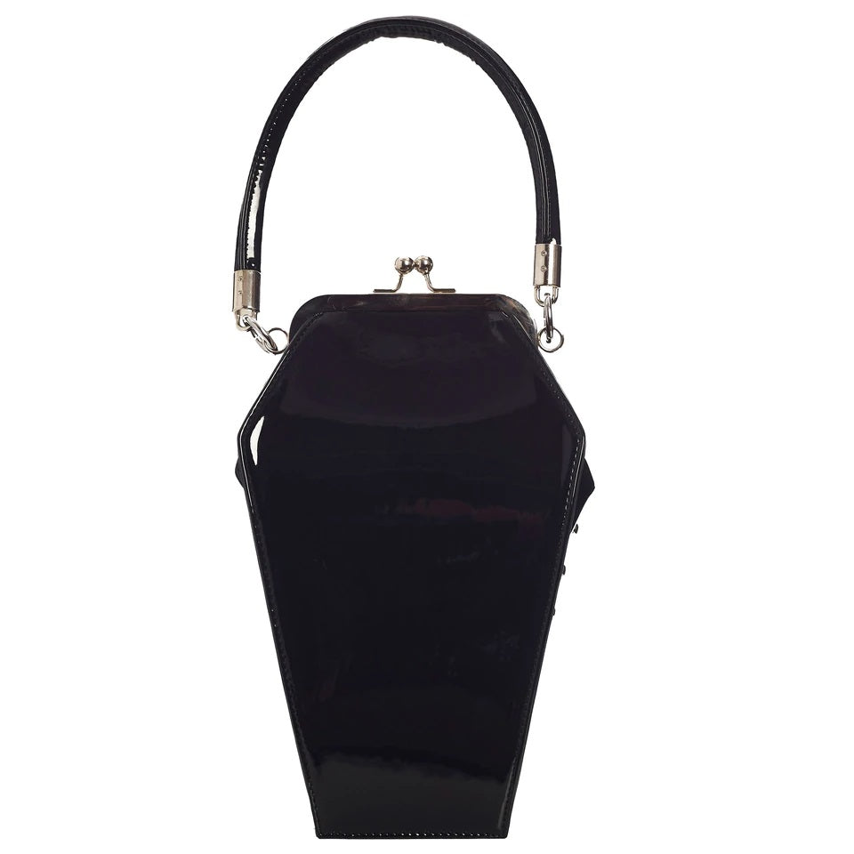 Coffin Sparkle Black/White Womens Purse-Womens Handbags, Purses & Wallets-Scarlett Dawn