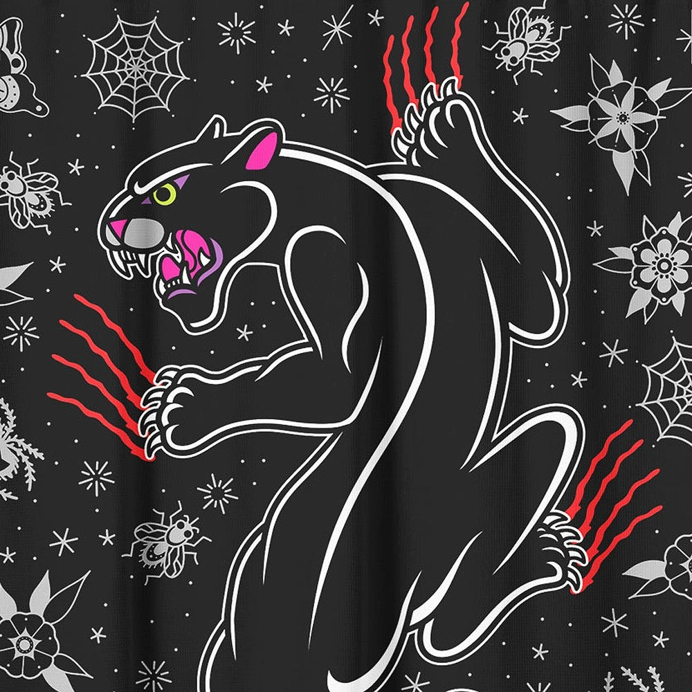 Crawling Panther Shower Curtain-Shower Curtains-Scarlett Dawn