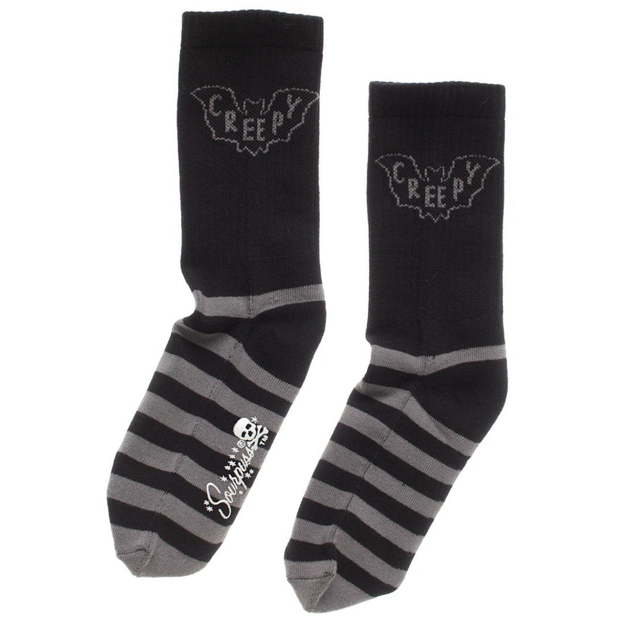 Creepy Bat Crew Socks-Womens Socks-Scarlett Dawn