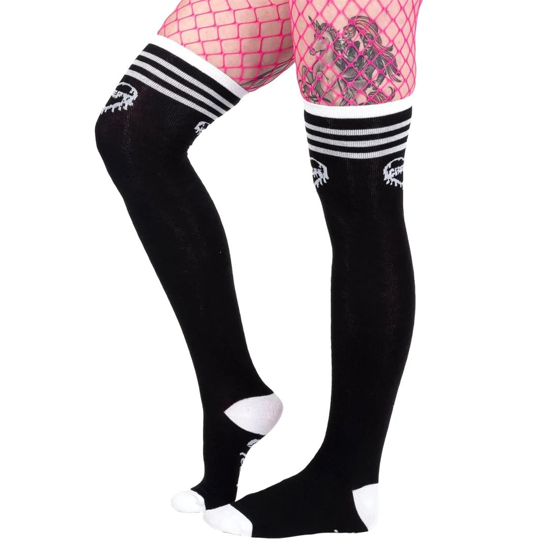 Creepy Bitch Thigh High Socks-Womens Socks-Scarlett Dawn