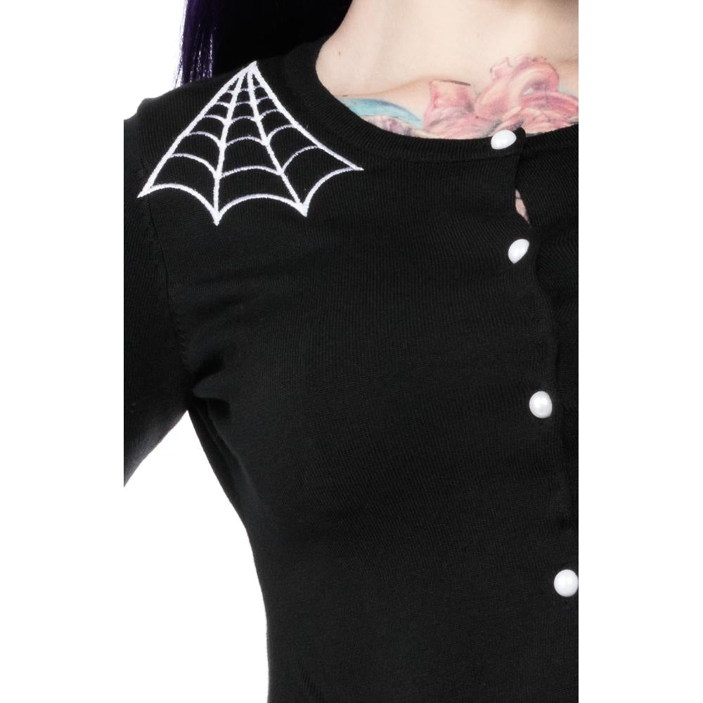 Cropped Web Cardigan-Womens Cardigans-Scarlett Dawn