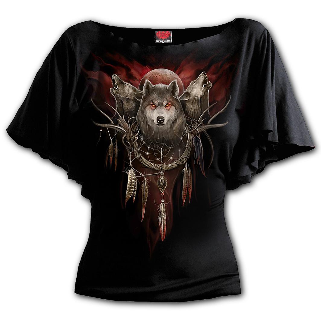 Cry Of The Wolf Boat Neck Bat Sleeve Top-Womens Tops-Scarlett Dawn