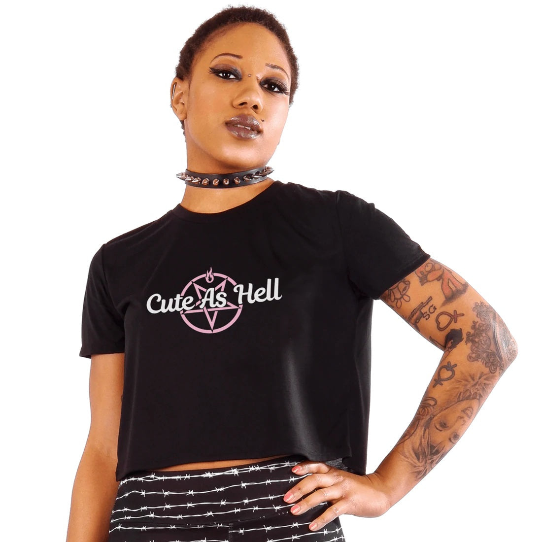 Cute As Hell Oversized Crop Top-Womens Tops-Scarlett Dawn
