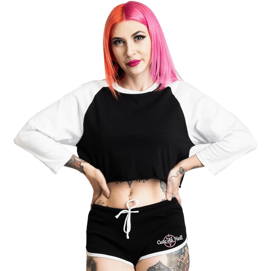Cute As Hell Pentagrams Black Dolphin Hot Shorts-Womens Shorts & Skirts-Scarlett Dawn