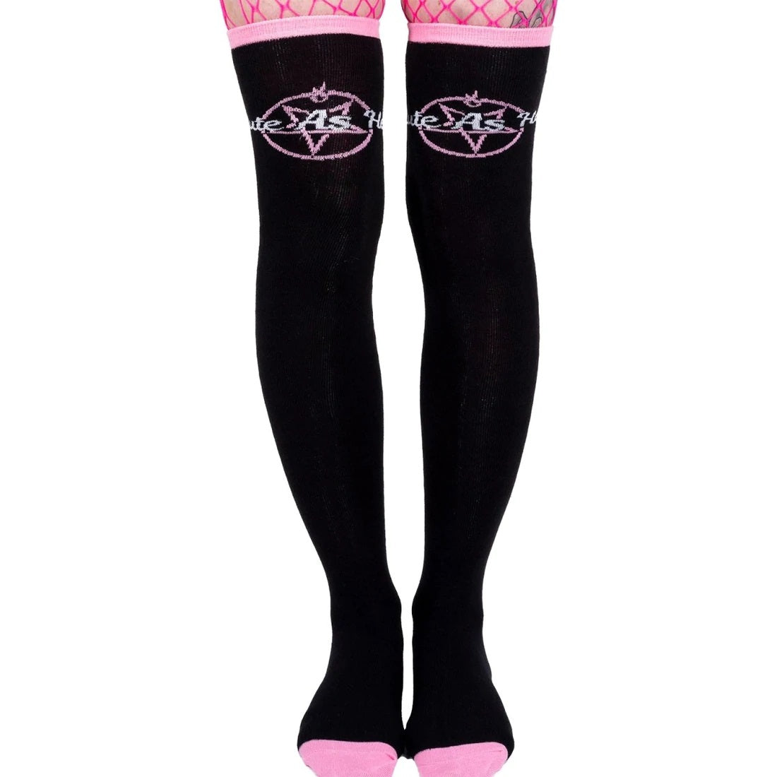 Cute As Hell Pentagrams Thigh High Socks-Womens Socks-Scarlett Dawn