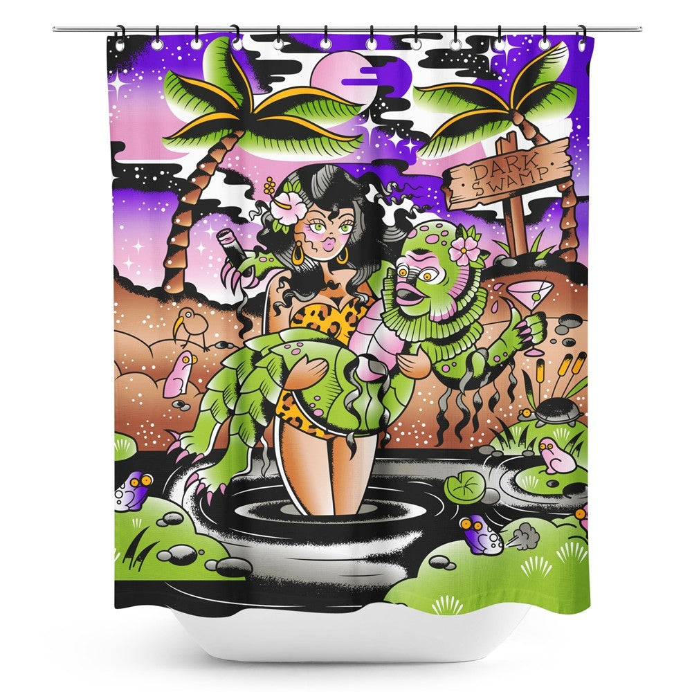 Dark Swamp Shower Curtain-Shower Curtains-Scarlett Dawn