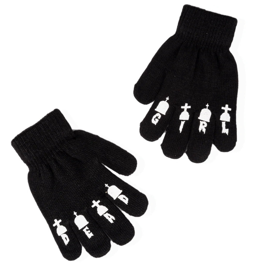 Dead Girl Finger Tattoo Winter Knit Gloves-Knit Gloves-Scarlett Dawn