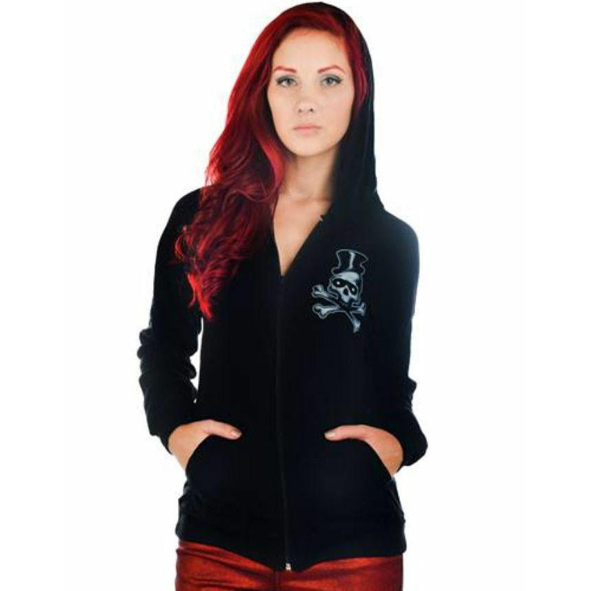 Demon Zipped Long Sleeve Shirt Hoodie-Womens Jumpers & Hoodies-Scarlett Dawn