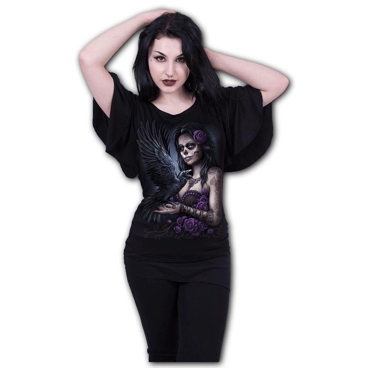 DOTD Raven Boat Neck Bat Sleeve Womens Top-Womens Tops-Scarlett Dawn