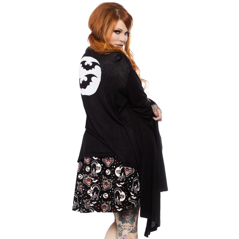 Draped Bat Moon Cardigan-Womens Cardigans-Scarlett Dawn
