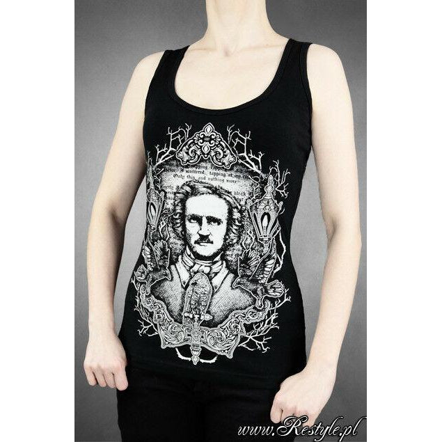 Edgar Allen Poe Tank Top-Womens Tops-Scarlett Dawn