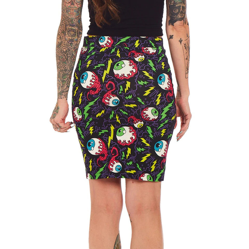 Electric Eyeball MIDI Skirt-Womens Shorts & Skirts-Scarlett Dawn