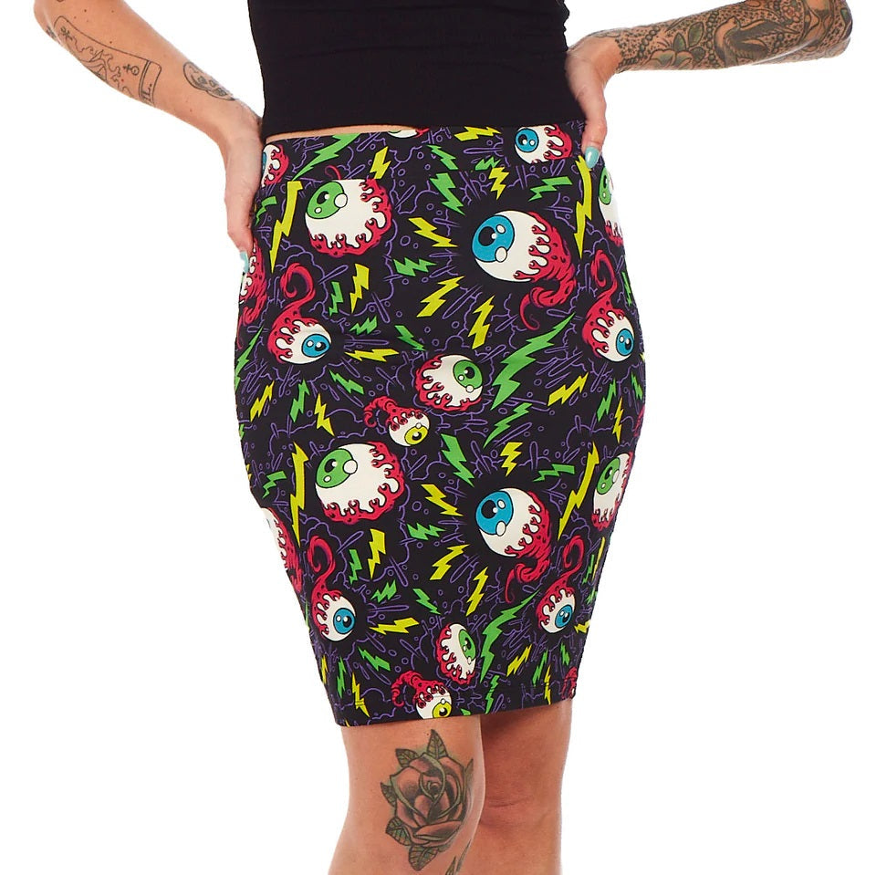 Electric Eyeball MIDI Skirt-Womens Shorts & Skirts-Scarlett Dawn