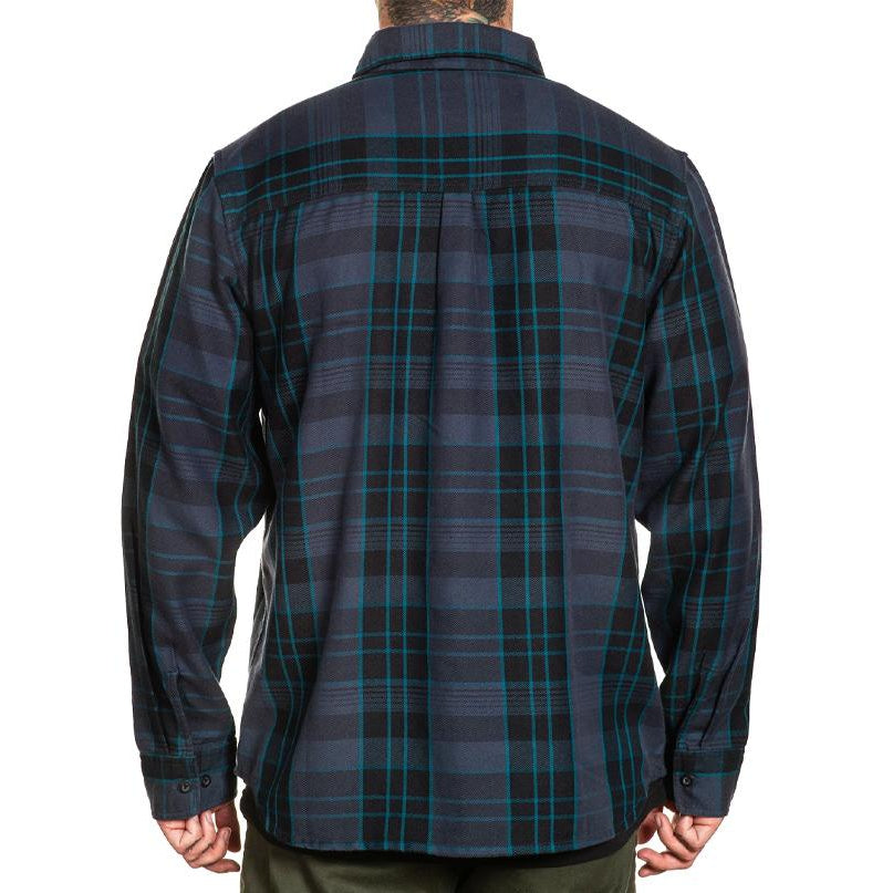 Electric Flannel Button Up Long Sleeve Shirt-Mens Jumpers, Hoodies &amp; Long Sleeves-Scarlett Dawn
