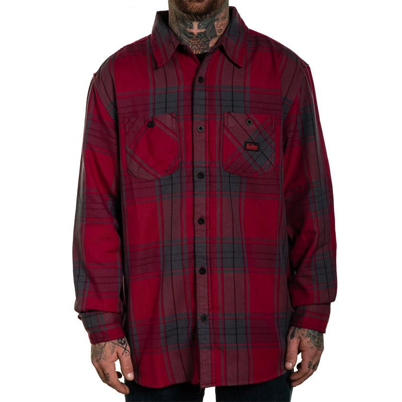 Empire Flannel Button Up Long Sleeve Shirt-Mens Jumpers, Hoodies & Long Sleeves-Scarlett Dawn