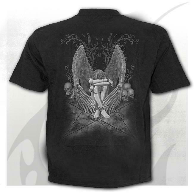 Enslaved Angel Black Mens T-Shirt-Mens T-Shirts & Tanks-Scarlett Dawn