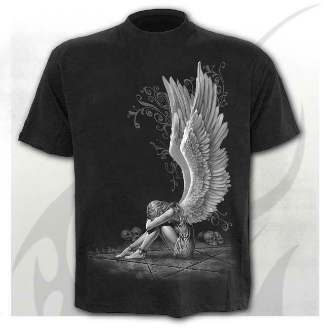 Enslaved Angel Black Mens T-Shirt-Mens T-Shirts & Tanks-Scarlett Dawn
