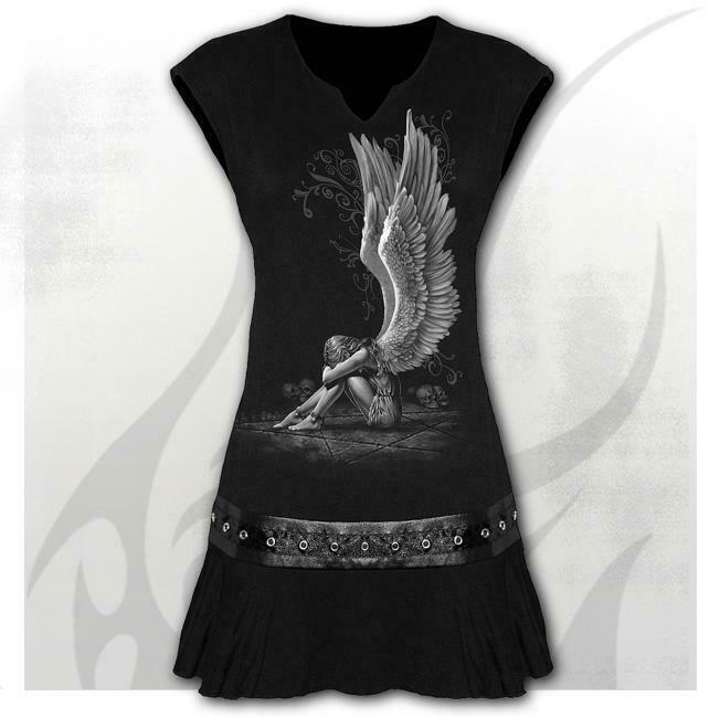 Enslaved Angel Stud Waist Womens Mini Dress-Womens Dresses-Scarlett Dawn