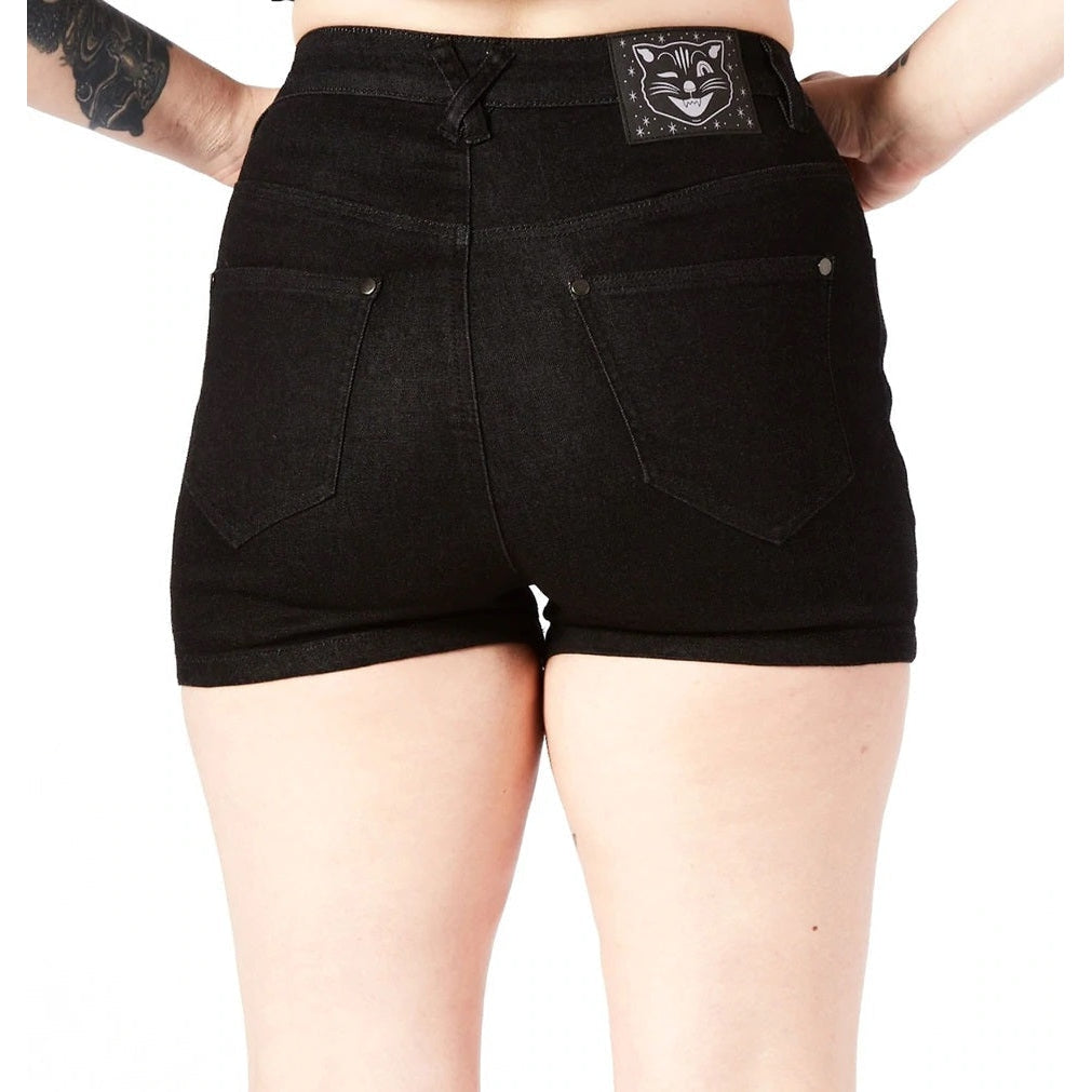 Essential Black Denim Shorts-Womens Shorts &amp; Skirts-Scarlett Dawn