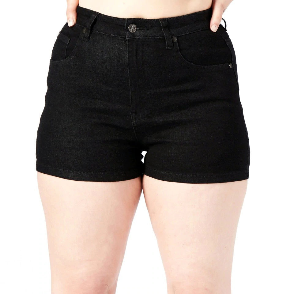 Essential Black Denim Shorts-Womens Shorts &amp; Skirts-Scarlett Dawn