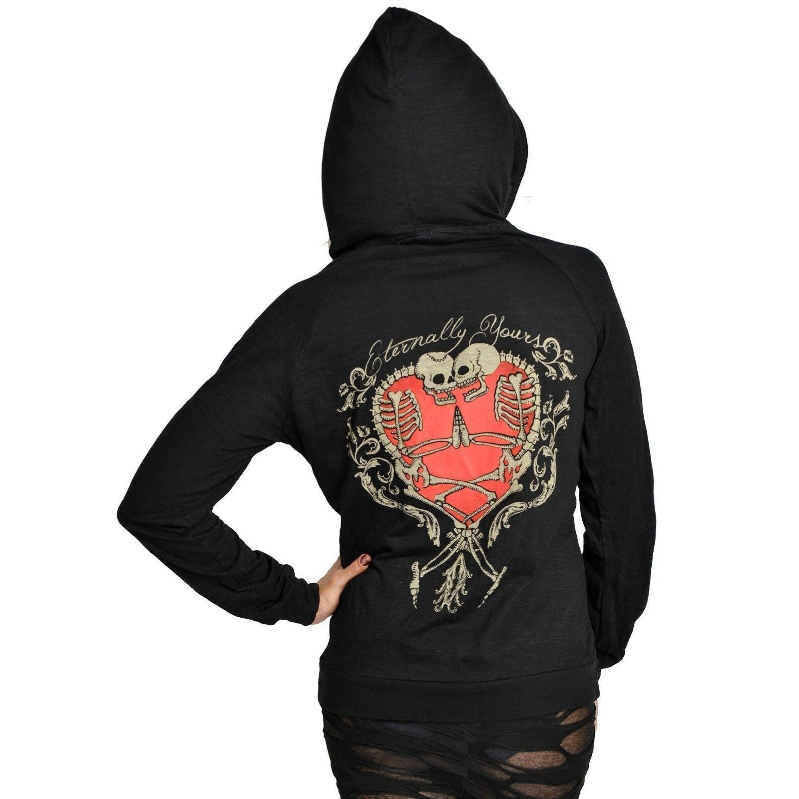 Eternal Zipped Long Sleeve Shirt Hoodie-Womens Jumpers & Hoodies-Scarlett Dawn