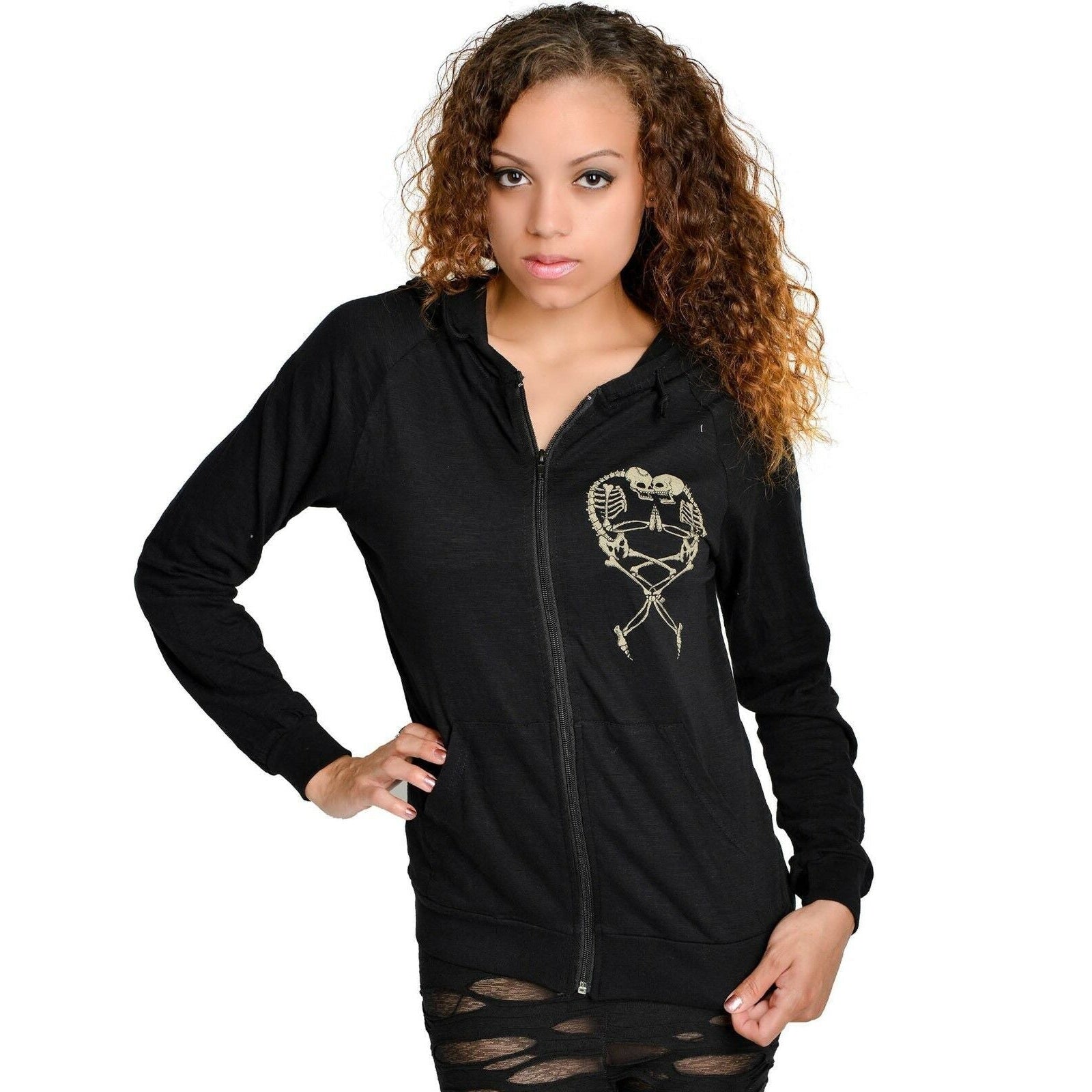 Eternal Zipped Long Sleeve Shirt Hoodie-Womens Jumpers & Hoodies-Scarlett Dawn