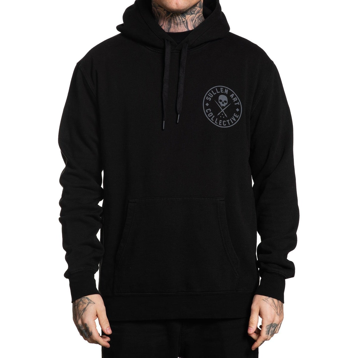 Ever Jet Black Mens Pullover Hoodie-Mens Jumpers, Hoodies & Long Sleeves-Scarlett Dawn