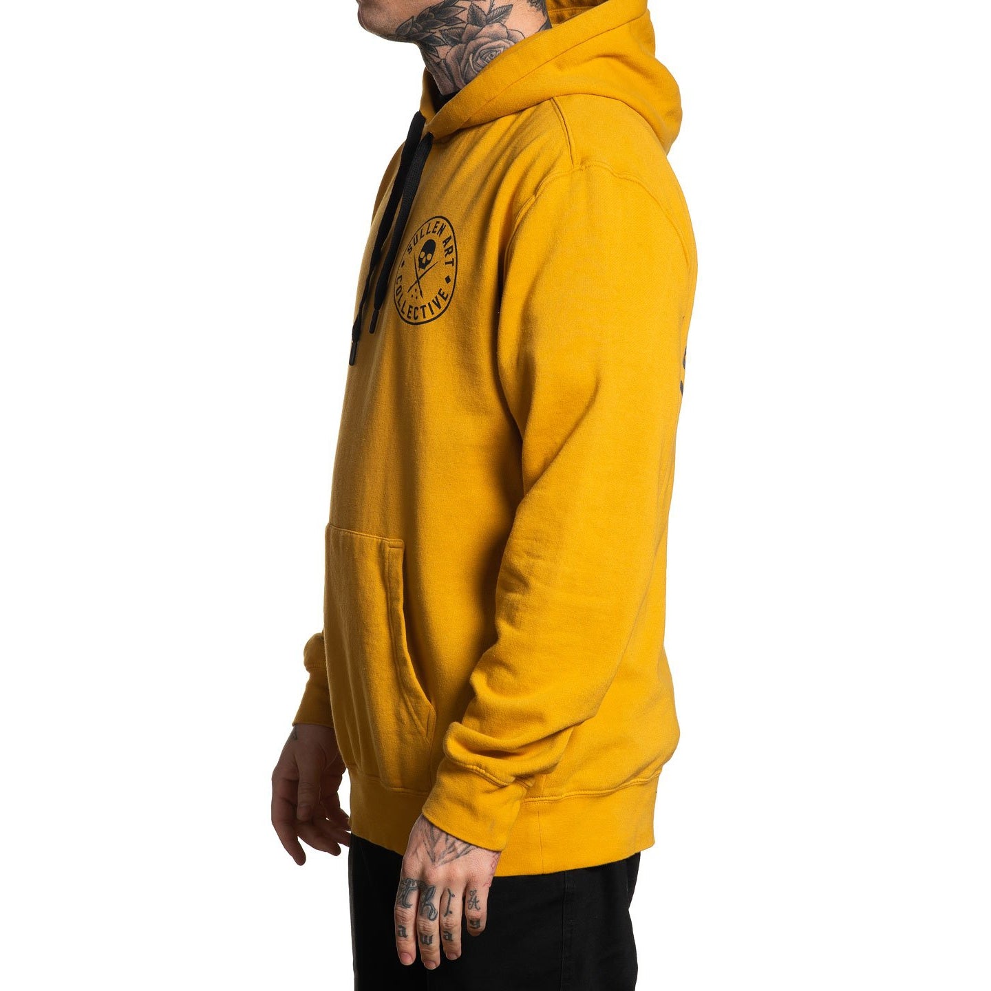 Ever Mustard Mens Pullover Hoodie-Mens Jumpers, Hoodies & Long Sleeves-Scarlett Dawn