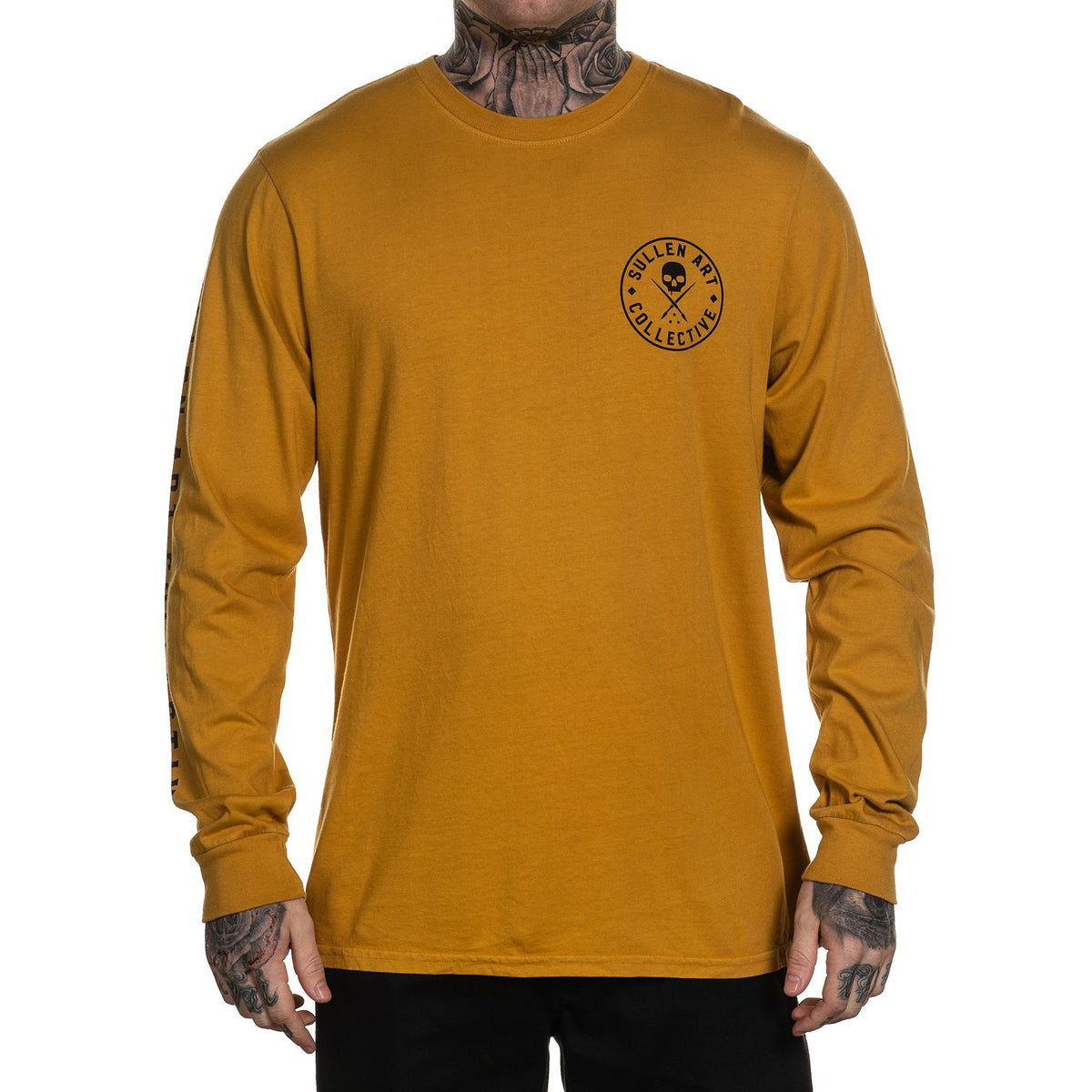 Ever Mustard Premium Long Sleeve Shirt-Mens Jumpers, Hoodies &amp; Long Sleeves-Scarlett Dawn