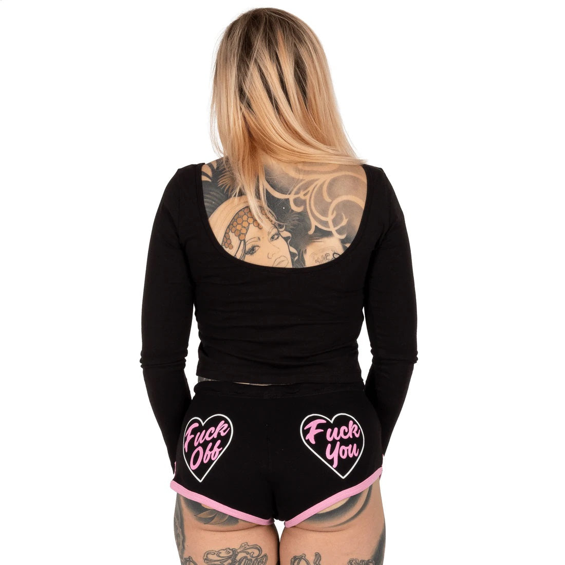F Off, F You Heart Pink Womens Dolphin Hot Shorts-Womens Shorts & Skirts-Scarlett Dawn